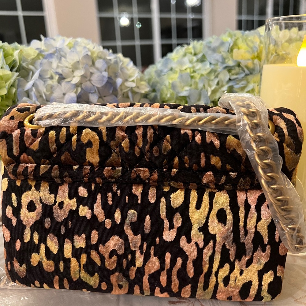 Kurt Geiger London ~  Leopard Print Velvet Mini Brixton Crossbody Bag - NWT - Picture 4 of 7